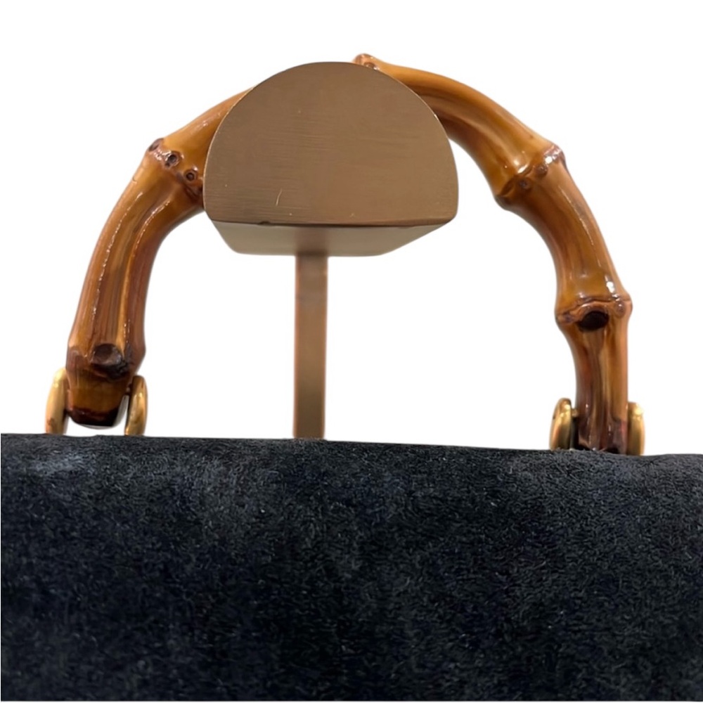 Gucci Mini Bamboo Backpack in Black Suede with COA EUC - Picture 4 of 17